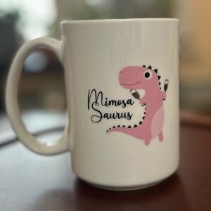 Dinosaur “Mimosa-saurus” Mug 🦖| 16 oz Cup for Moms, Millennials & Mimosa Queens🍾